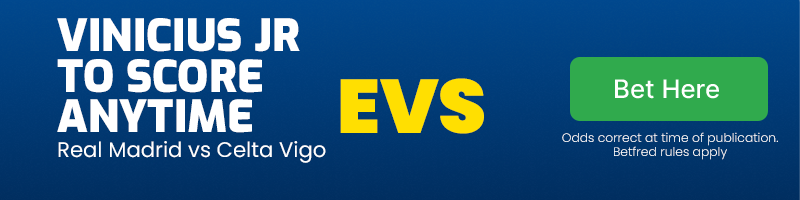 Vinicius jr to score anytime at evs
