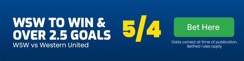 Wsw to win & over 2. 5 goals in western sydney wanderers vs western united at 5-4
