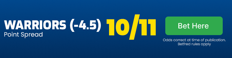 Warriors to cover 4. 5 spread at 10-11