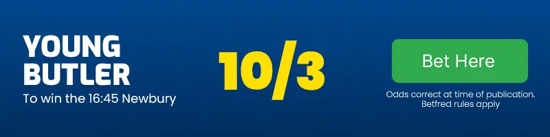 Young butler to win the 16. 45 newbury at 10-3