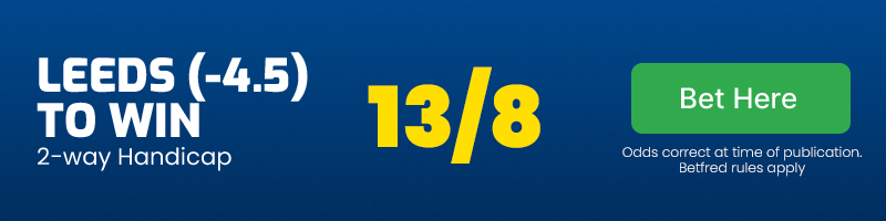 Leeds -4. 5 v warrington @ 13/8