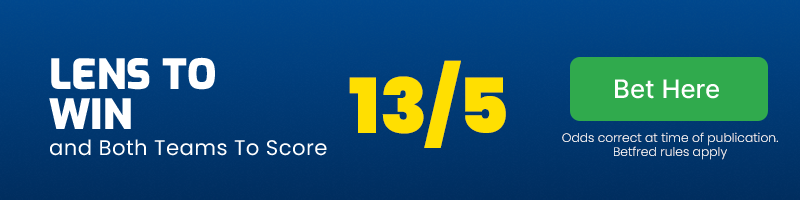 Lens to win and both teams to score @ 13/5