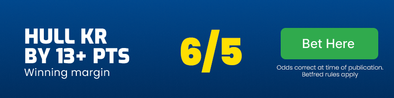 Hull kr by 13+ pts @ 6/5