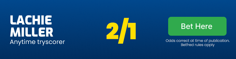 Lachie miller to score v warrington @ 2/1