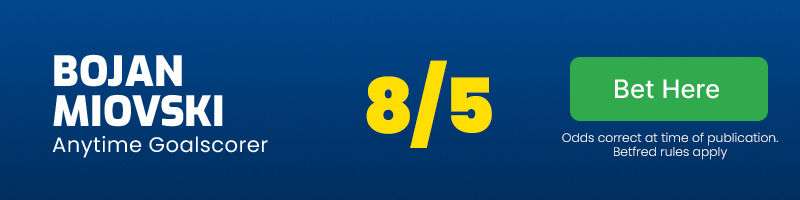 Bojan miovski to score v dundee @ 8/5