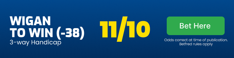 Wigan to win -38 @ 11/10