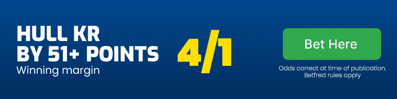 Hull kr to beat london by 51+ @ 4/1