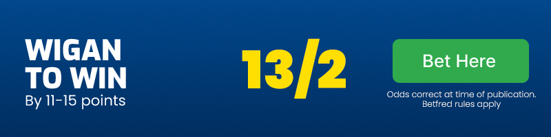 Wigan by 11-15 points @ 13/2