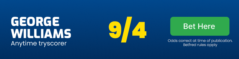 George williams anytime tryscorer @ 9/4