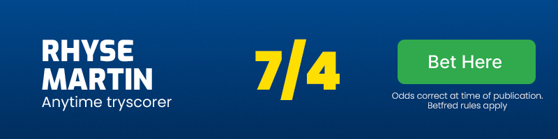 Rhyse martin anytime tryscorer @ 7/4