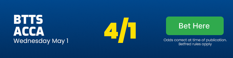 Btts acca at 4/1