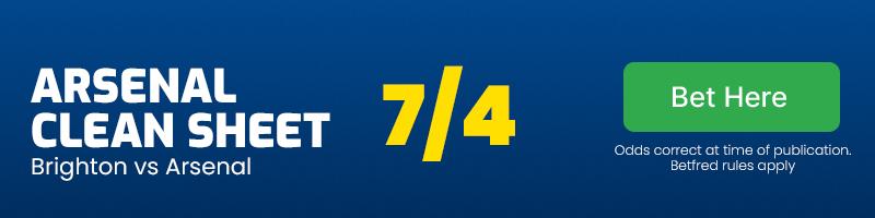 Arsenal clean sheet at 7/4