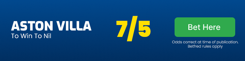 Aston villa to win to nil vs olympiakos at 7-5