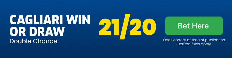 Cagliari win or draw - double chance at 21-20