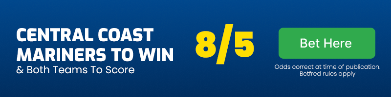 Central coast mariners to beat adelaide united & both teams to score at 8-5