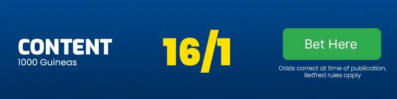 Content to win the 1000 guineas at 16-1