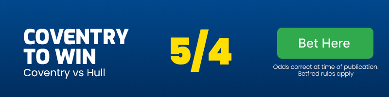 Coventry to win at 5/4