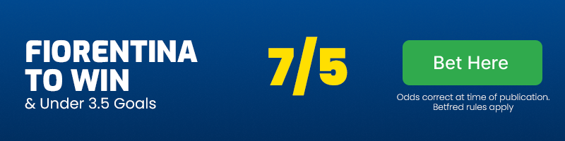 Fiorentina to beat club bruges & under 3. 5 goals at 7-5