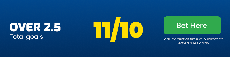 Over 2. 5 goals at 11/10