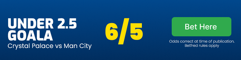 Under 2. 5 goals at 6/5