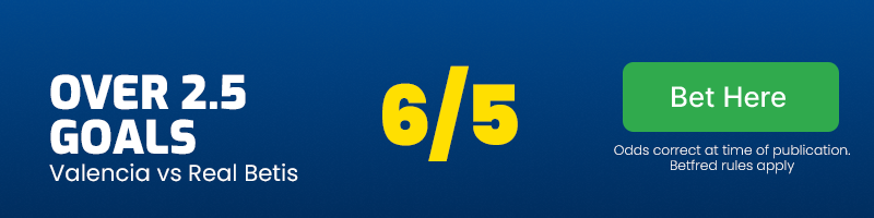 Over 2. 5 goals at 6/5