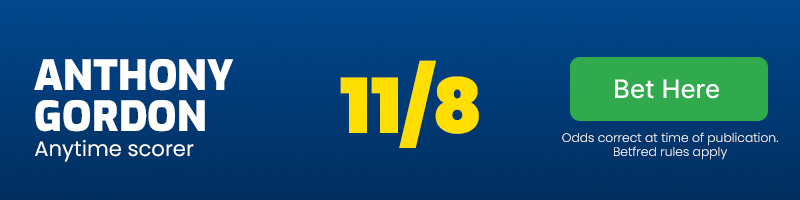 Anthony gordon anytime scorer at 11/8