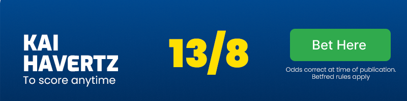 Kai havertz to score anytime at 13/8