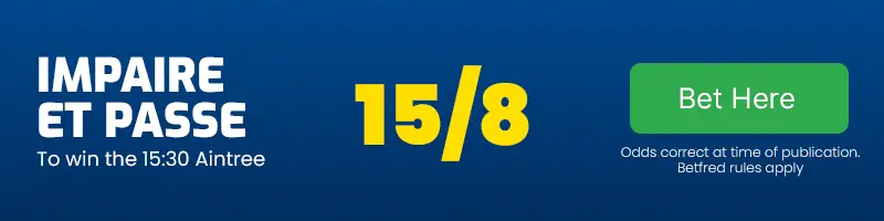 Impaire et passe to win the 15. 30 aintree at 15-8