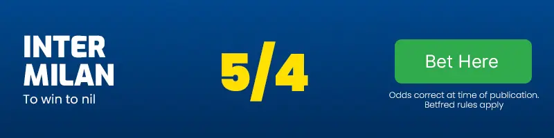 Inter milan to beat udinese to nil at 5-4