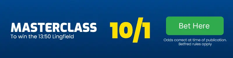Masterclass to win the 13. 50 lingfield at 10-1