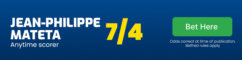 Jean-philippe mateta anytime scorer at 7/4