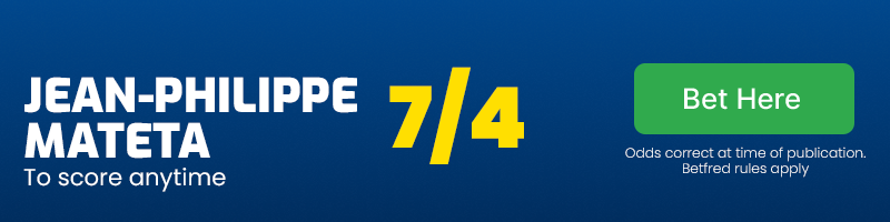 Jean-philippe mateta to score anytime at 7/4