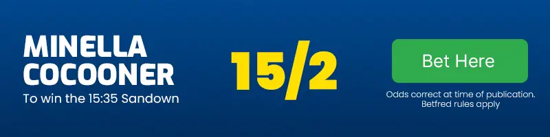 Minella cocooner to win the 15. 35 sandown at 15-2