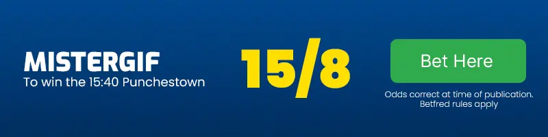 Mistergif to win the 15. 40 punchestown at 15-8