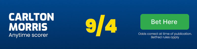 Carlton morris anytime scorer at 9/4