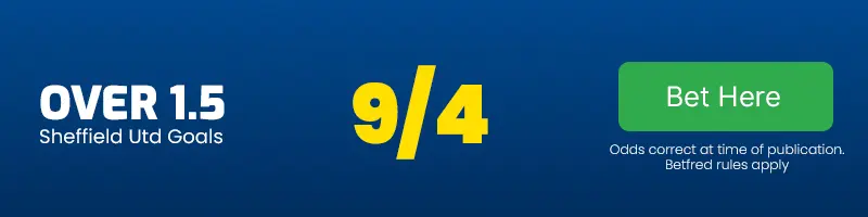 Over 1. 5 sheffield utd goals vs chelsea at 9-4