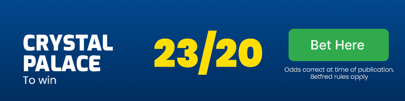 Crystal palace to win at 23/20
