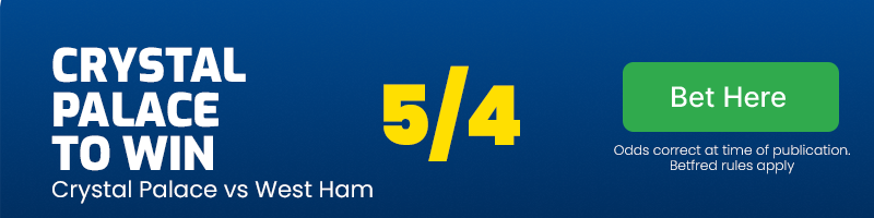 Crystal palace to win at 5/4