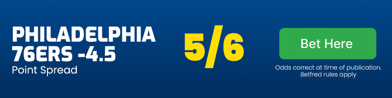 Philadelphia 76ers -4. 5 at 5-6