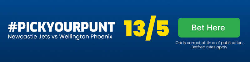 #pickyourpunt in newcastle jets vs wellington phoenix at 13-5