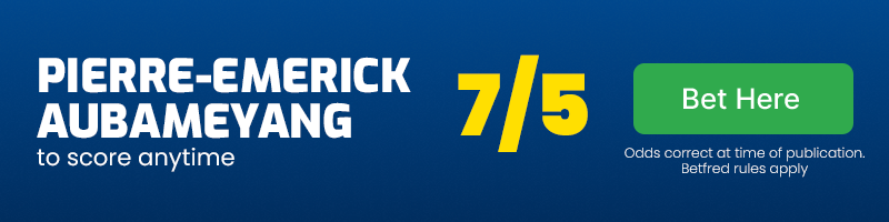 Pierre-emerick aubameyang to score anytime at 7-5