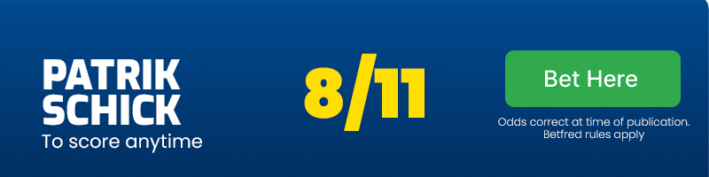 Patrik schick to score anytime at 8/11