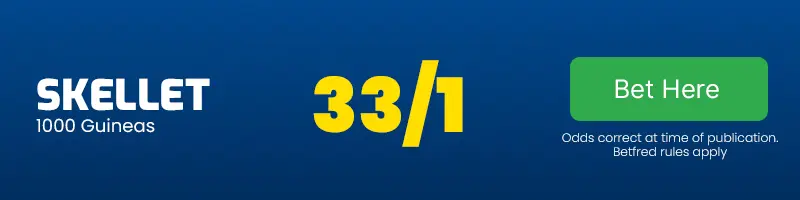 Skellet to win the 1000 guineas at 33/1