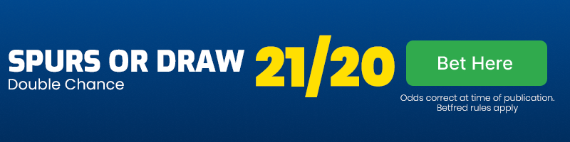 Spurs or draw - double chance at 21-20