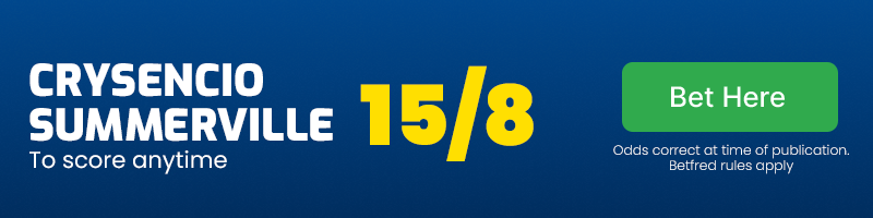 Crysencio summerville to score anytime at 15/8