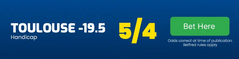 Toulouse -19. 5 handicap vs racing 92 at 5-4