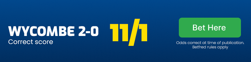 Wycombe 2-0 at 11/1
