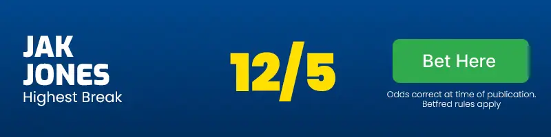 Jak jones highest break 12-5