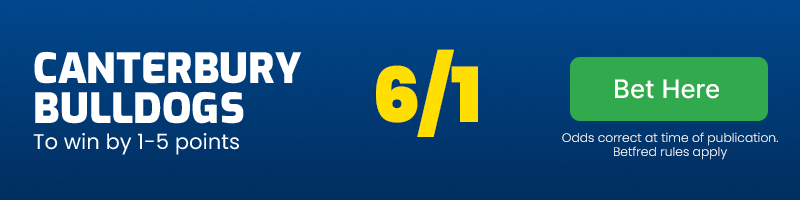 Bulldogs to win by 1-5 points @ 6/1