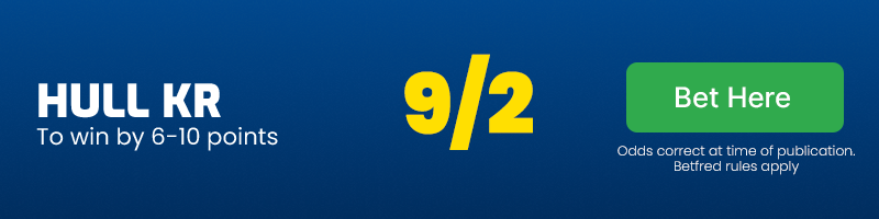 Hull kr to win by 6-10 @ 9/2
